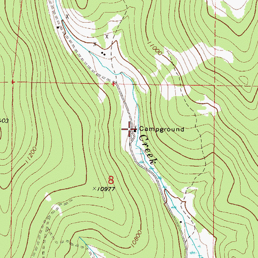 Topographic Map of Beaver Creek Campground, CO