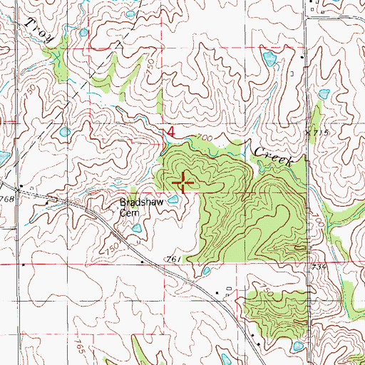 Topographic Map of Zillman's Hickory Hills Recreation Area, IA