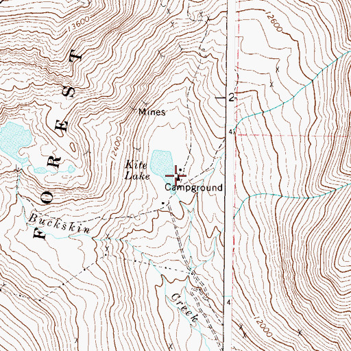 Topographic Map of Kite Lake Campground, CO