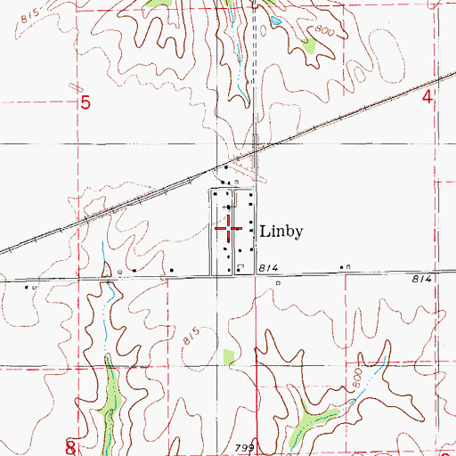 Topographic Map of Lindby Post Office (historical), IA