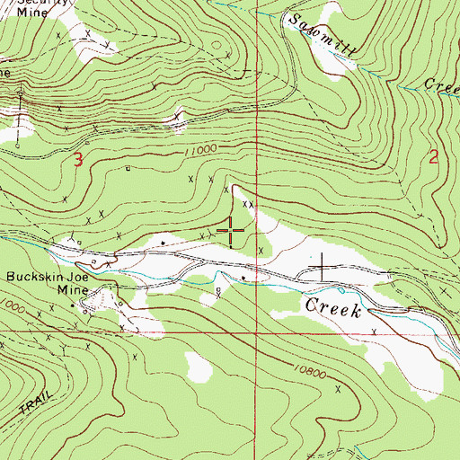 Topographic Map of Buckskin Joe, CO