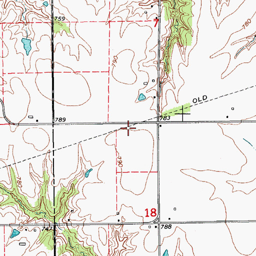 Topographic Map of Cotton Grove Post Office (historical), IA
