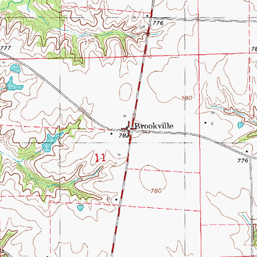 Topographic Map of Brookville (historical), IA