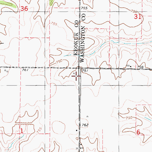 Topographic Map of Brays Post Office (historical), IA