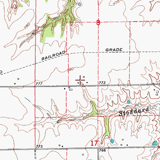 Topographic Map of Absecom Post Office (historical), IA