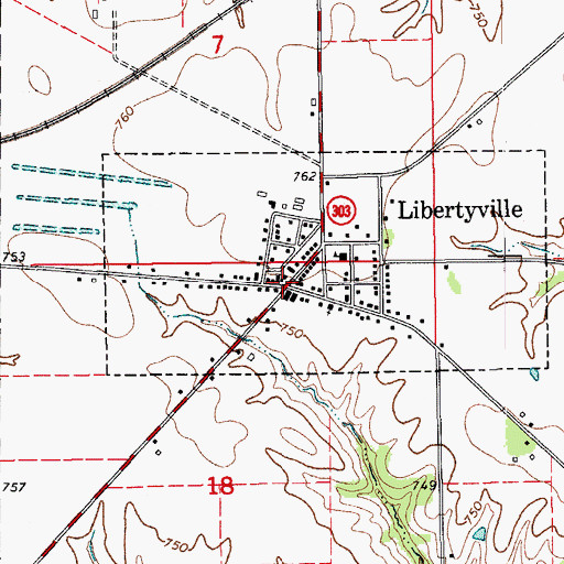 Topographic Map of Dragoon Trail Historical Marker, IA