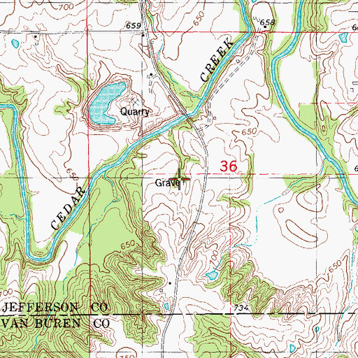 Topographic Map of Jacob Wiley Historical Marker, IA