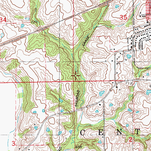 Topographic Map of Jefferson County Park Trail, IA