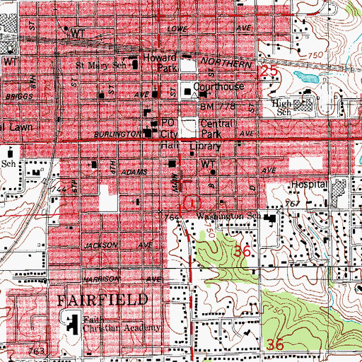 Topographic Map of Family Chiropractic Center, IA