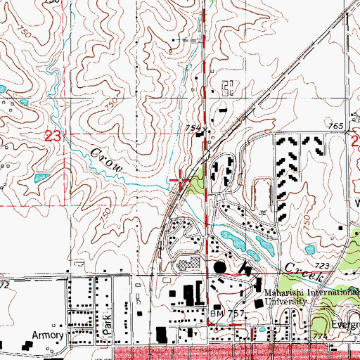 Topographic Map of College Medical Associates Center, IA