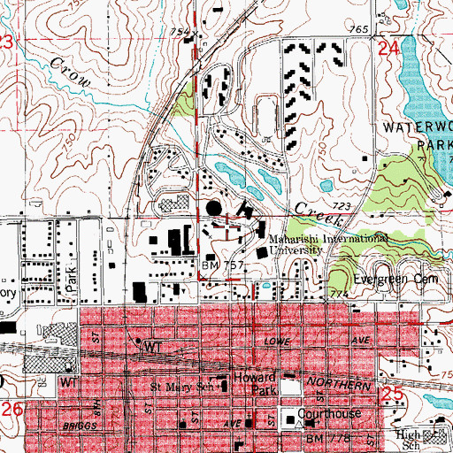 Topographic Map of Henn Mansion, IA