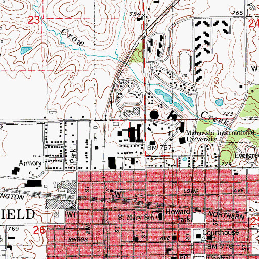 Topographic Map of Building 402, IA