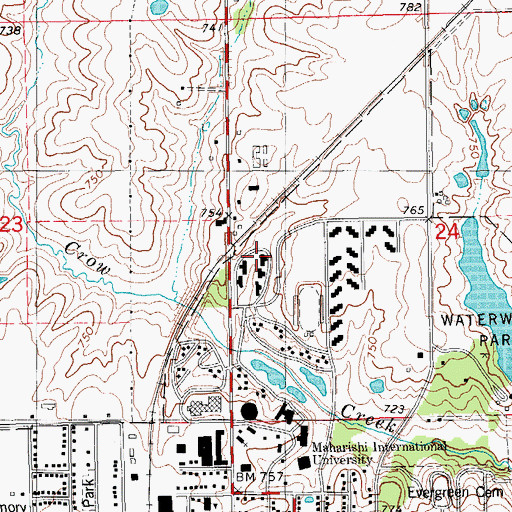 Topographic Map of High Rise 142, IA