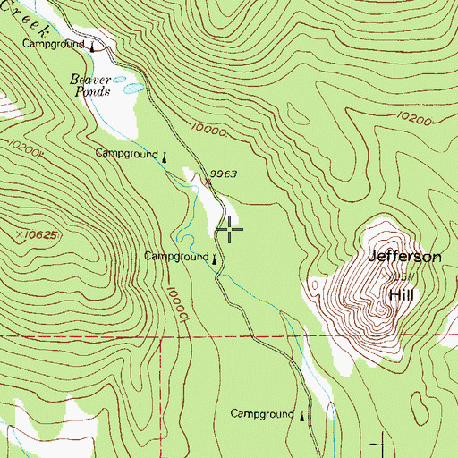 Topographic Map of Aspen Campground, CO