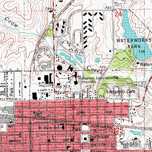 Topographic Map of Student Union, IA