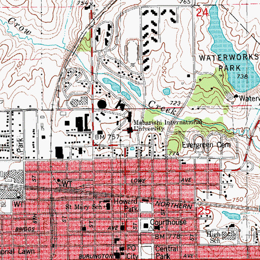 Topographic Map of Field House, IA