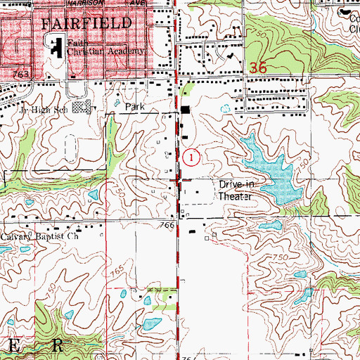 Topographic Map of Immanuel Lutheran Church, IA