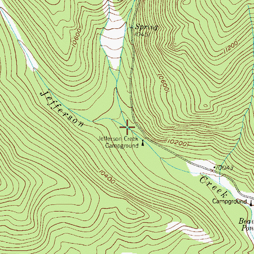 Topographic Map of Jefferson Lake Fork, CO