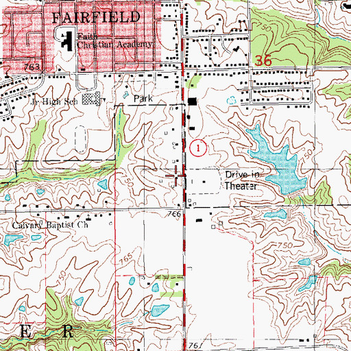 Topographic Map of Foursquare Gospel Church, IA