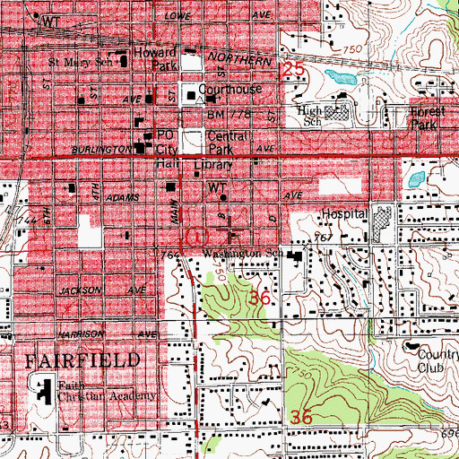 Topographic Map of Beth Shalom Synagogue, IA