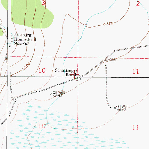Topographic Map of Shattinger Ranch, CO