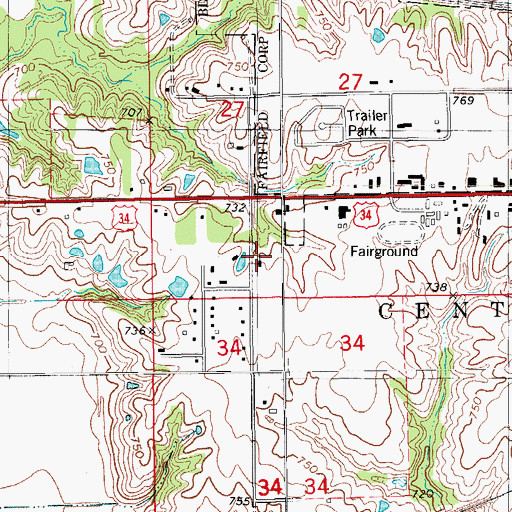 Topographic Map of Suburban Heights Baptist Church, IA