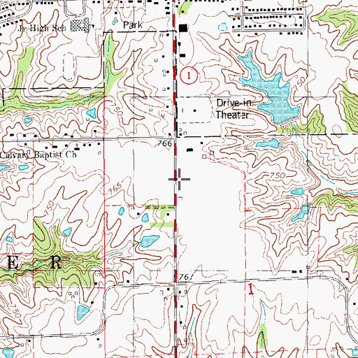 Topographic Map of Fairfield Christian School, IA