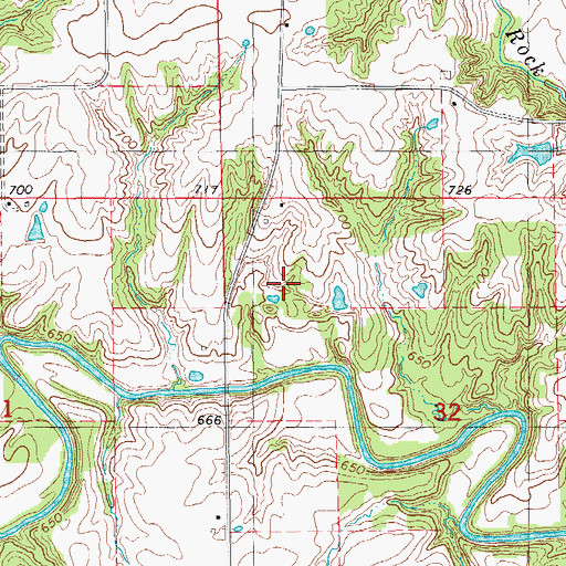 Topographic Map of Wooster School (historical), IA