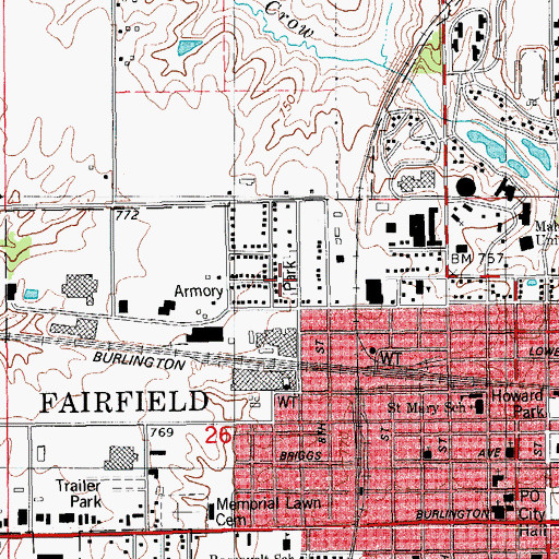 Topographic Map of Heritage Park, IA