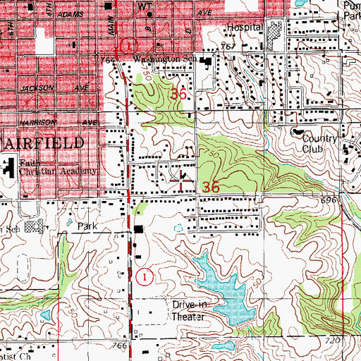 Topographic Map of Wilson Park, IA