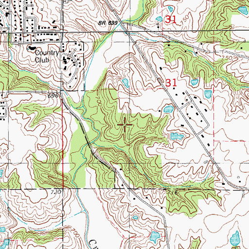 Topographic Map of Lamson Woods State Preserve, IA