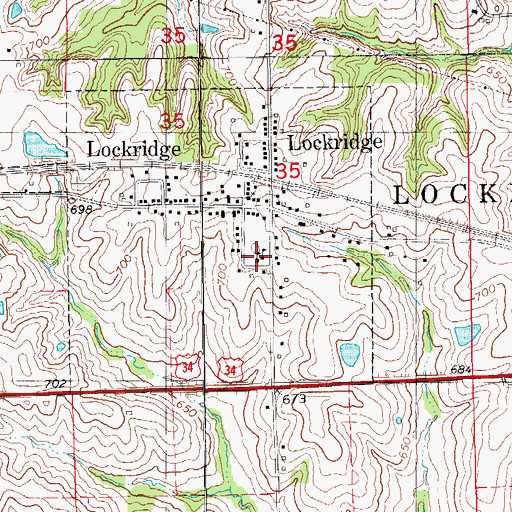 Topographic Map of Lockridge Elementary School, IA
