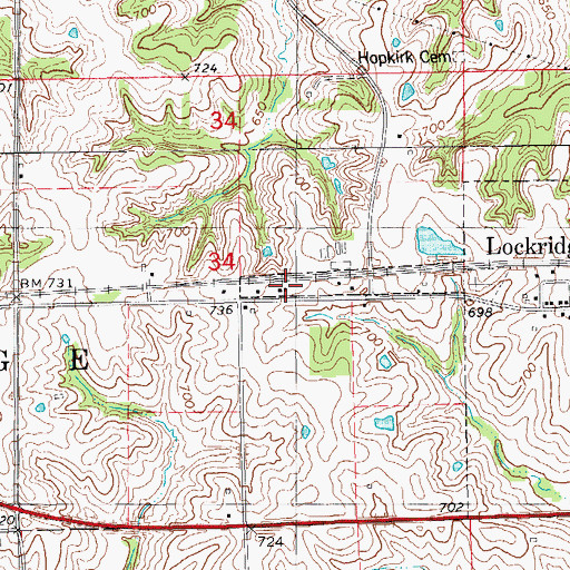 Topographic Map of Johnny Clock Museum, IA