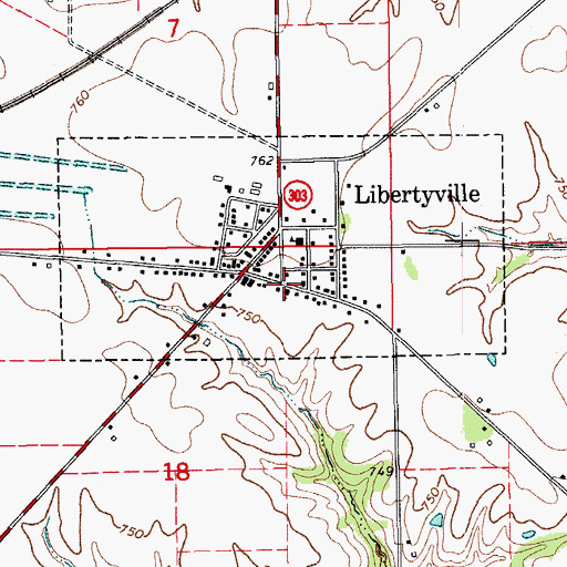 Topographic Map of Faith United Methodist Church, IA
