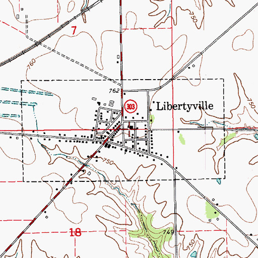 Topographic Map of Libertyville Elementary School, IA