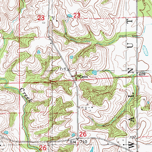 Topographic Map of German Methodist Cemetery, IA