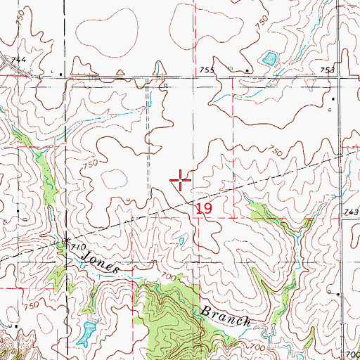 Topographic Map of Fielder Cemetery, IA
