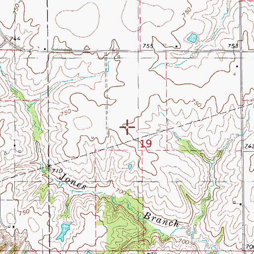 Topographic Map of Jones Family Cemetery, IA