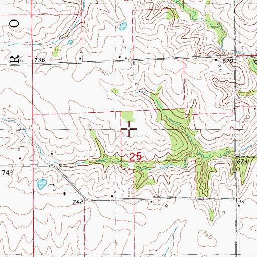 Topographic Map of Crane Cemetery, IA
