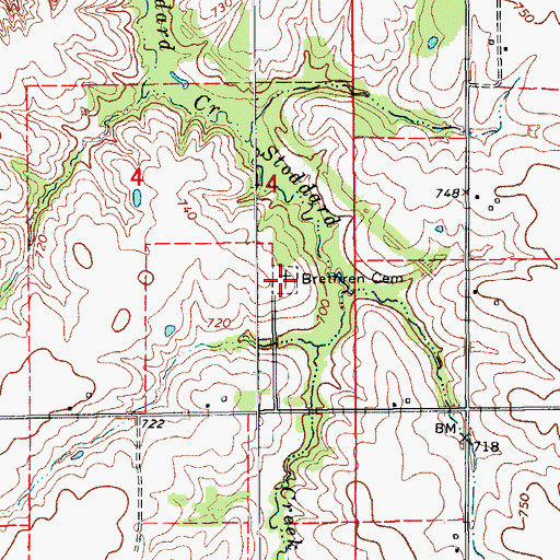 Topographic Map of Brethren Cemetery, IA
