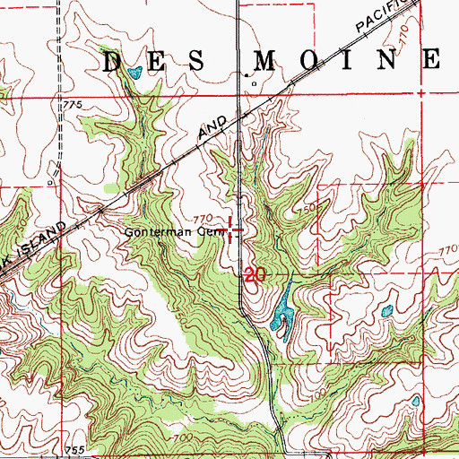 Topographic Map of Gonferman Cemetery, IA