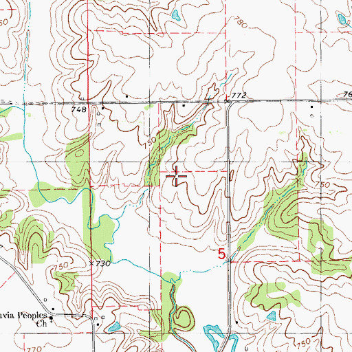 Topographic Map of Gray Cemetery, IA
