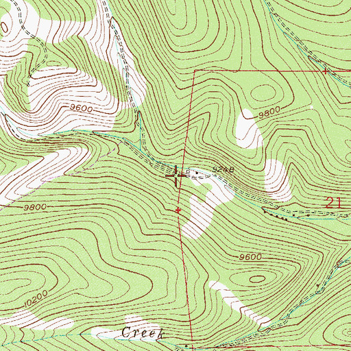 Topographic Map of Deer Creek Trailhead, CO