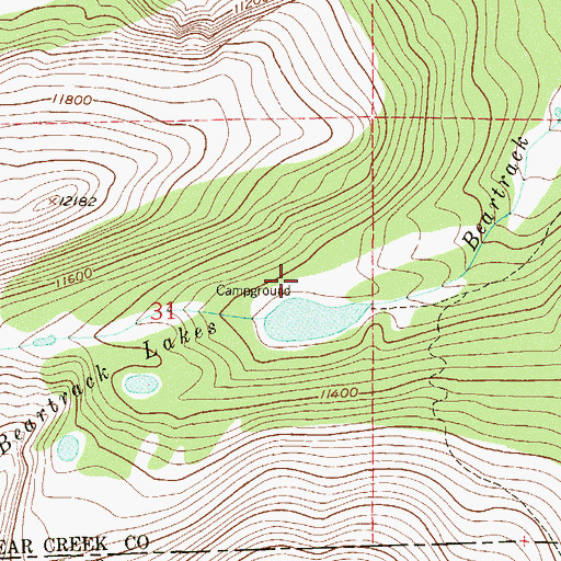 Topographic Map of Beartrack Campground, CO