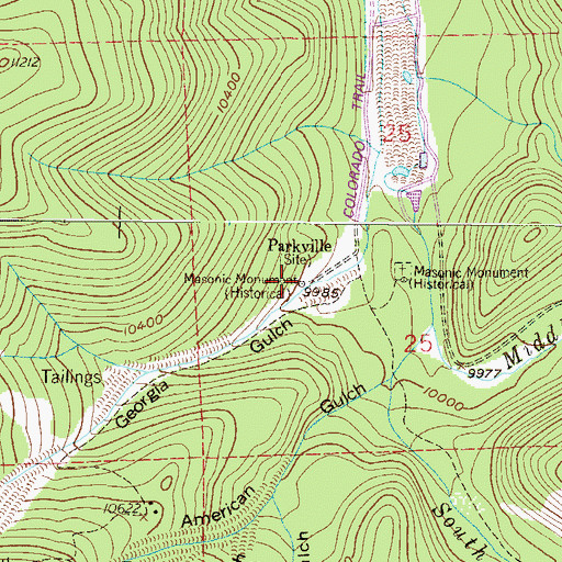 Topographic Map of Masonic Mounument, CO