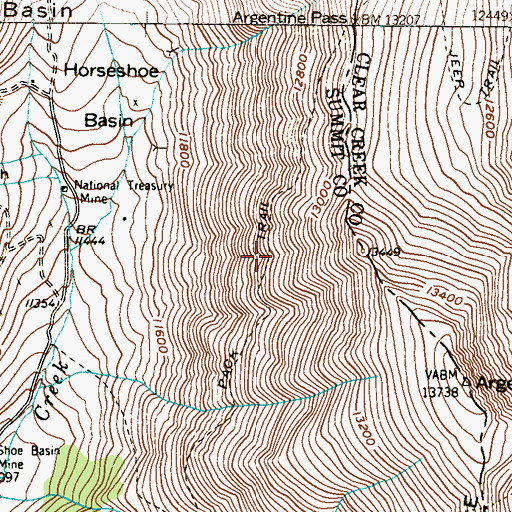 Topographic Map of Argentine Trail, CO