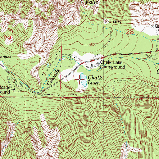 Topographic Map of Chalk Lake, CO
