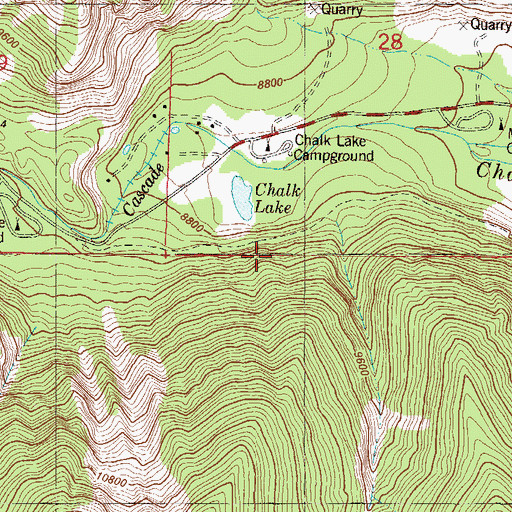 Topographic Map of Chalk Lake Campground, CO