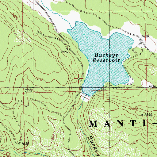 Topographic Map of Buckeye Campground, CO