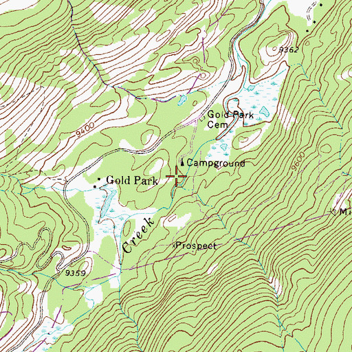 Topographic Map of Gold Park Campground, CO